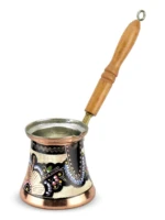 hand hammered copper turkish coffee pot ibrik vintage jazzva briki brass handle dallah coffee handmade patterned turkish