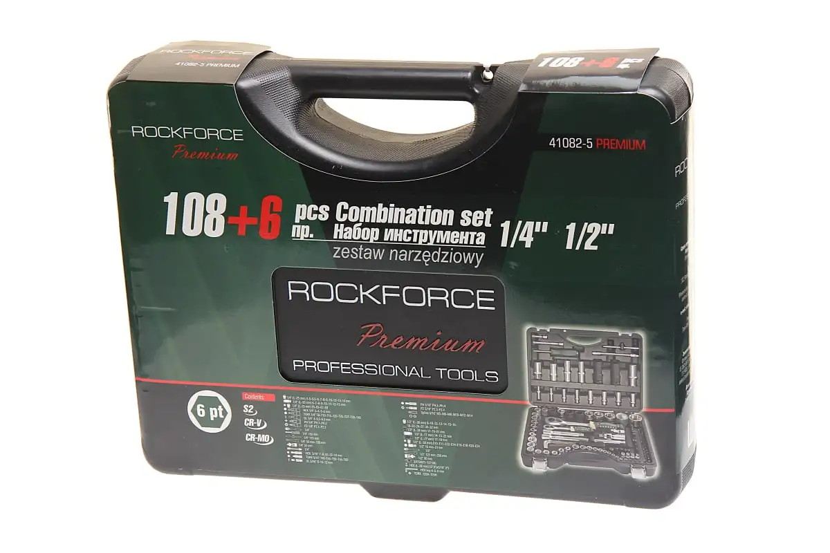 Набор инструментов ROCK FORCE 108+6 1/2 & 1/4DR 6-гранных RF-41082-5-PREMIUM | Инструменты