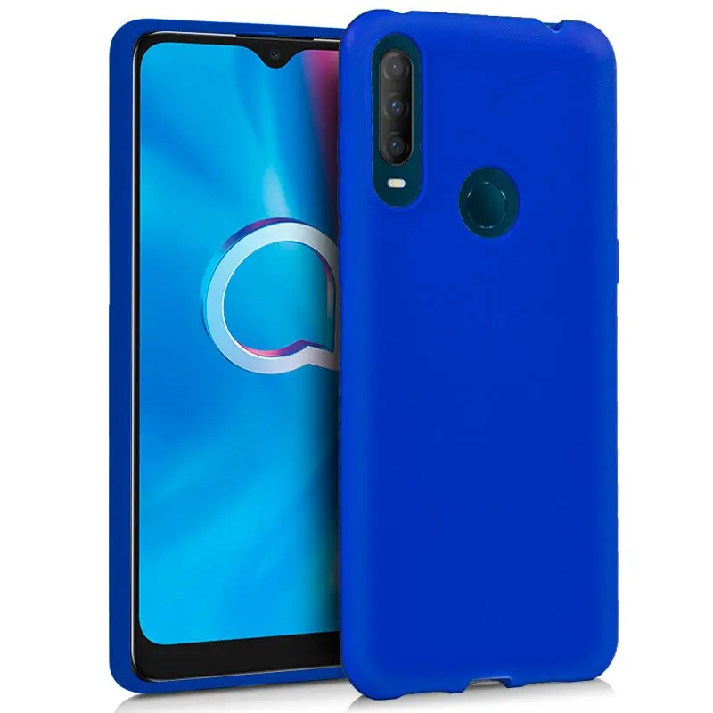 Alcatel 1S 2020 / 3L силиконовый чехол синий ультратонкий легкий доступные порты