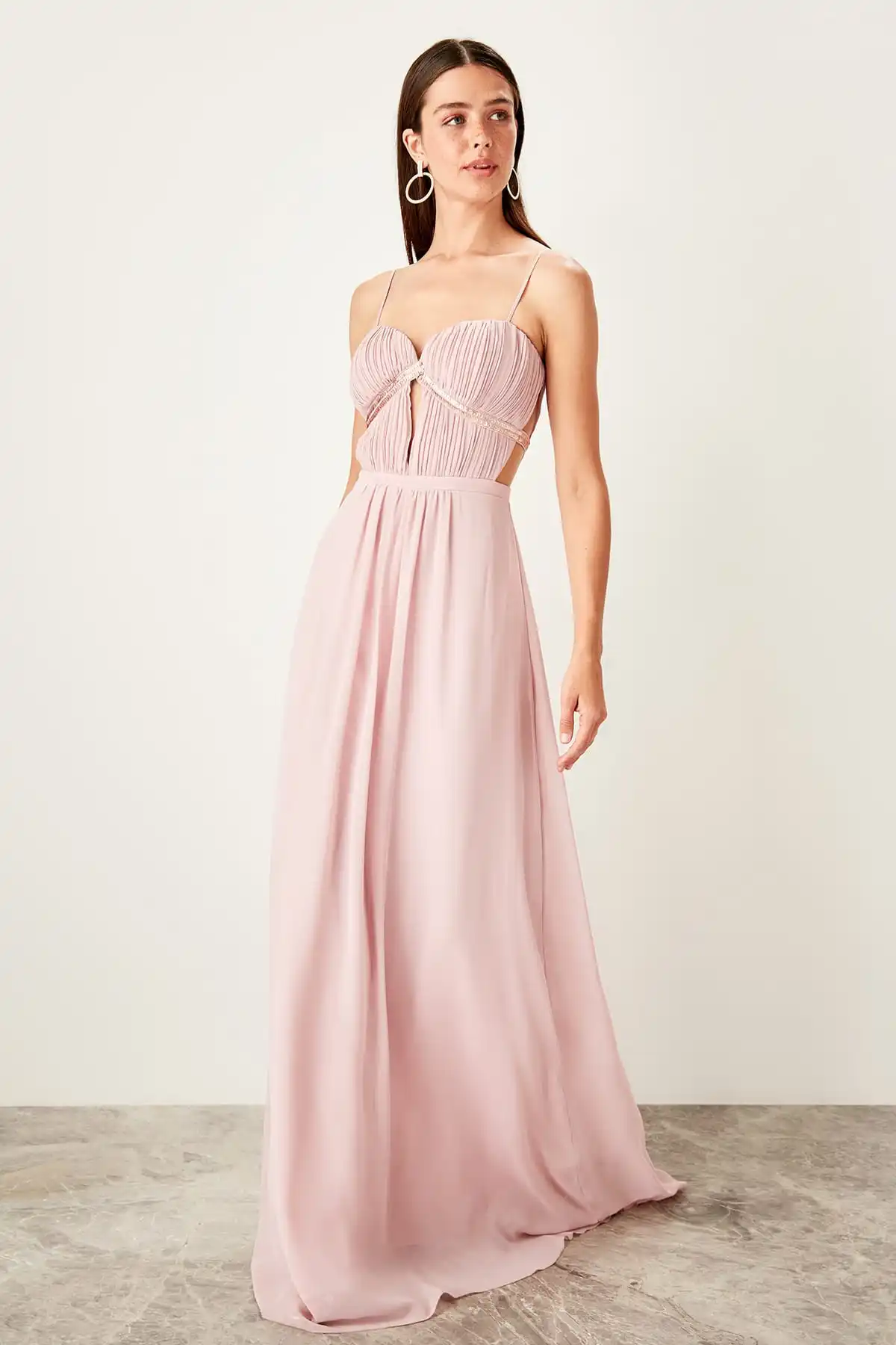 Trendyol аксессуар детальный пилисели вечернее платье TPRSS19VF0034|Вечерние платья| |