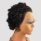 Rosabeauty парик с вырезом Фея Короткие вьющиеся человеческие волосы парики дешевые человеческие волосы парик 13X1 прозрачный кружевной парик для женщин Боб человеческие волосы