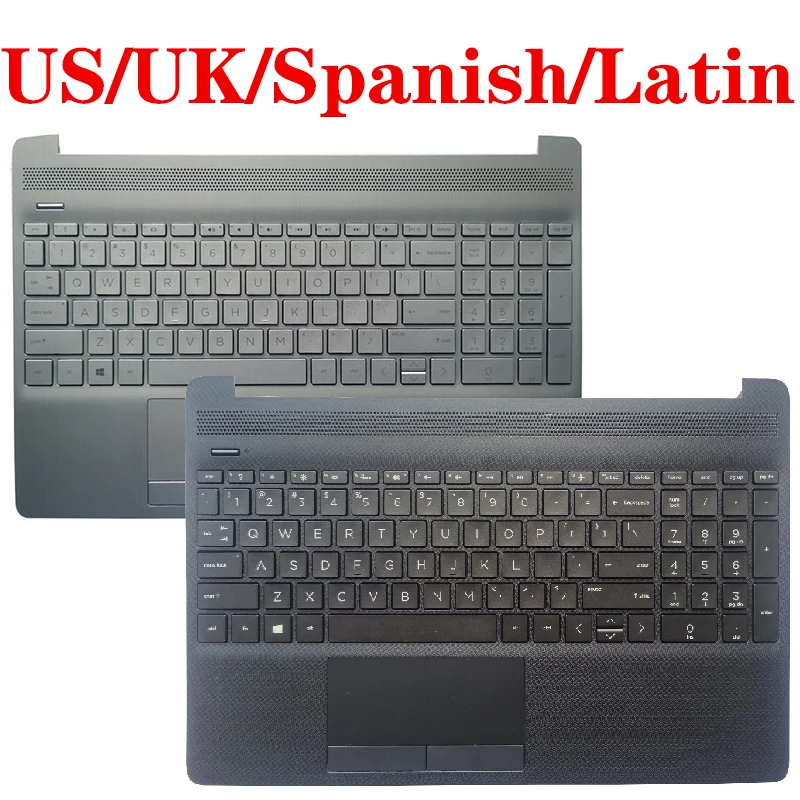 

NEW US English/UK/Spanish SP/LA Latin Laptop Keyboard for HP Pavilion 15-DW 15s-DU 15s-DY 250 G8 TPN-C139 with palmrest cover