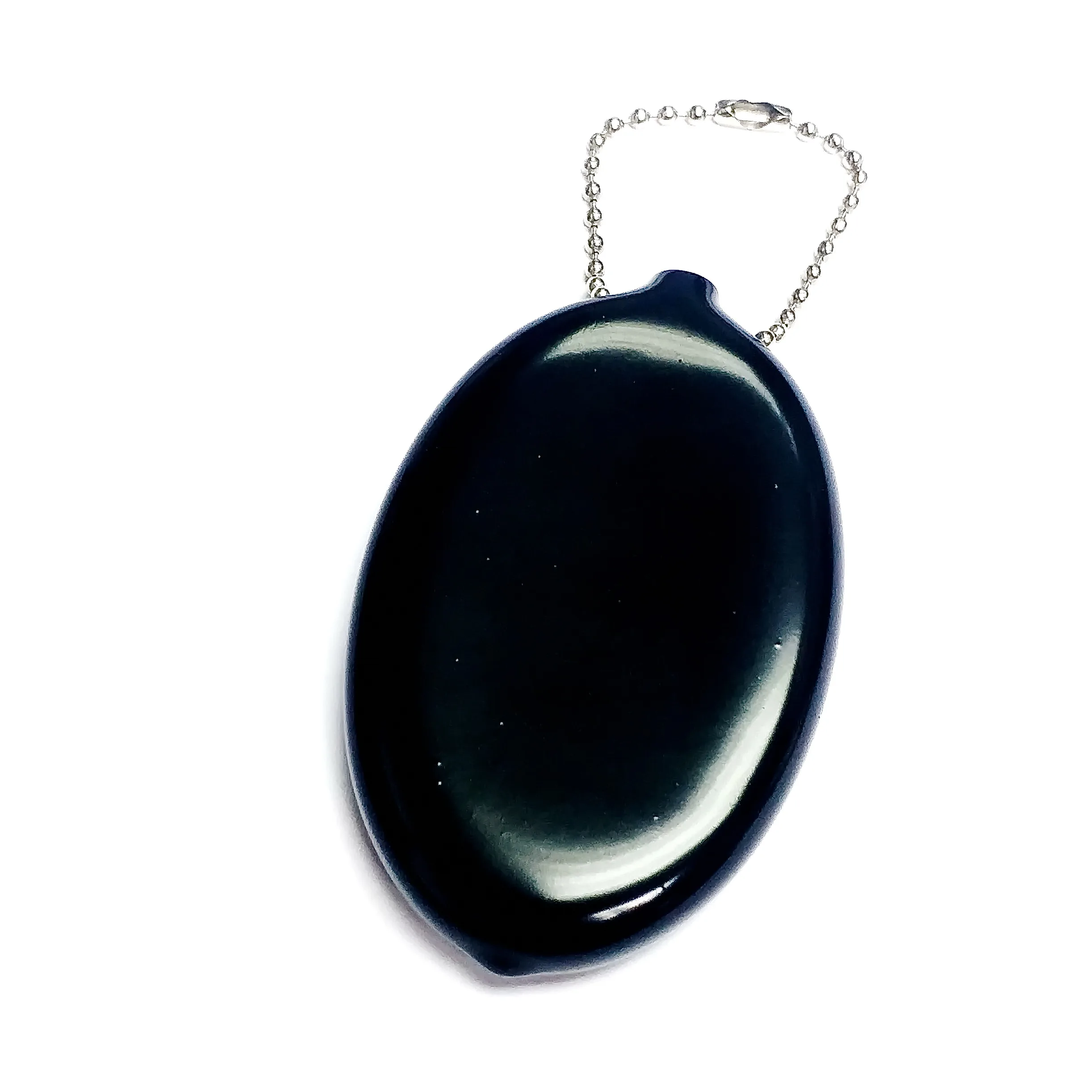

1 pc Black Soft Rubber Squeeze COIN HOLDER Keychain Money Change Purse Oval tote Pinata Birthday Party Favour Game Gift