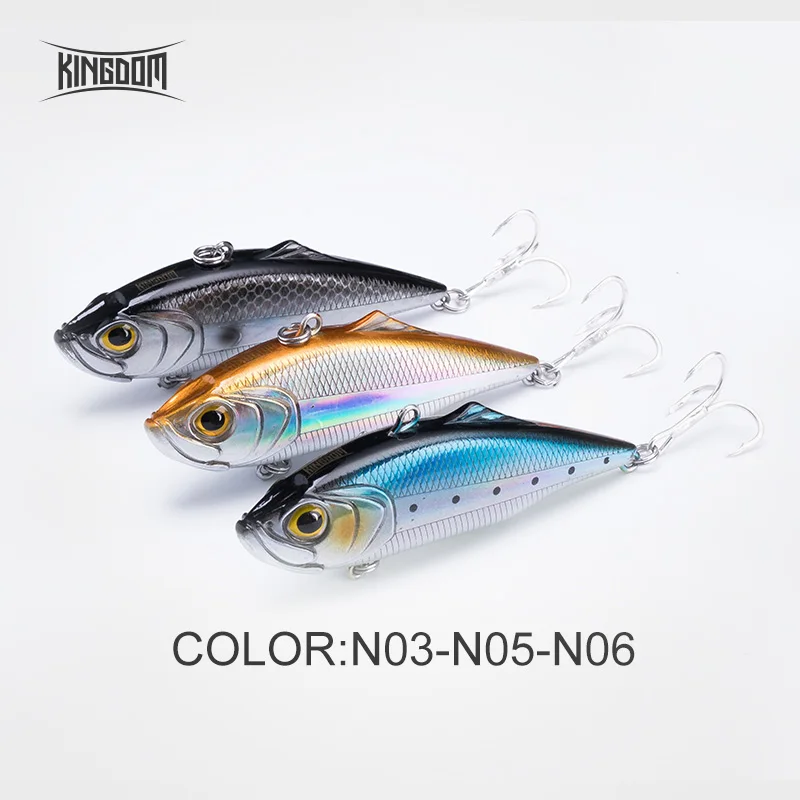 Kingdom Fishing Тонущая приманка VIB 75 мм 21,5 г/27,2 г, 60 мм 10,9 г/14,3 г жесткая приманка рыболовные снасти шесть цветов модель 5504 - Цвет: Color 03 05 06