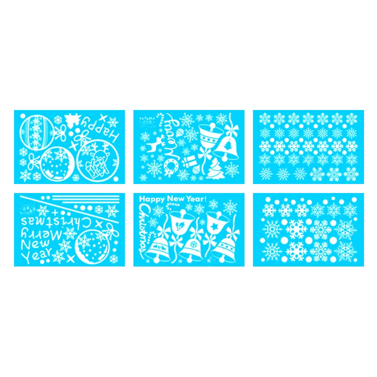 Pegatina decorativa est&aacute;tica de cristal para fiesta de Navidad, PVC blanco, regalo de decoraci&oacute;n para el d&iacute;a de Navidad-2