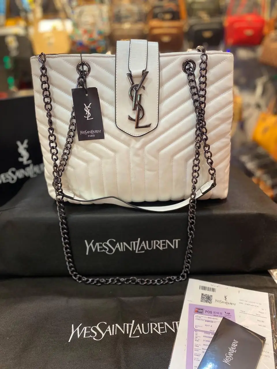 

1st quality faux leather tote bag. Invoice dust bag + bag