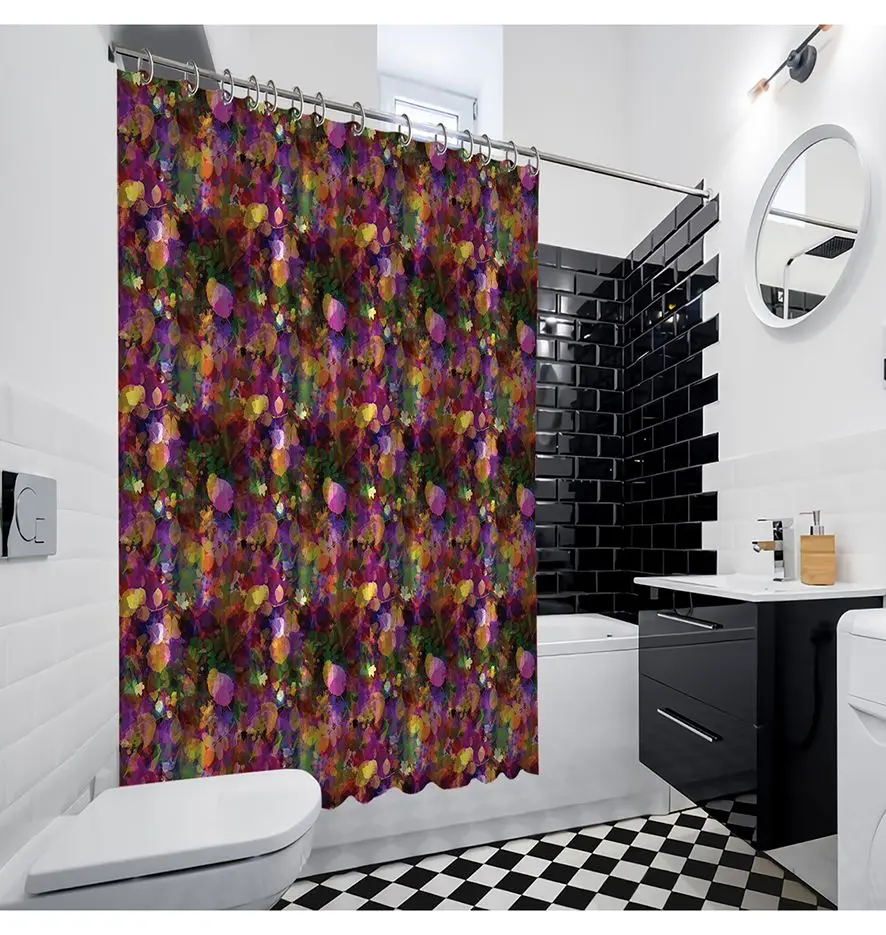 Занавеска для душа Красочные листья листвы березовых деревьев под солнцем