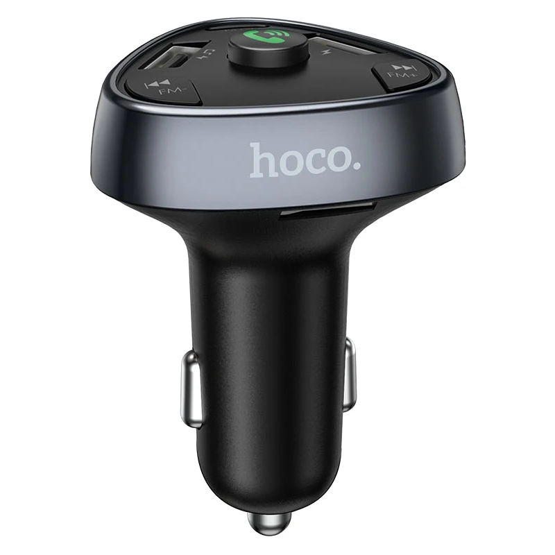 Автомобильное зарядное устройство с FM-трансмиттером Hoco Road treasure - 2xUSB Type-C 3.1A черное