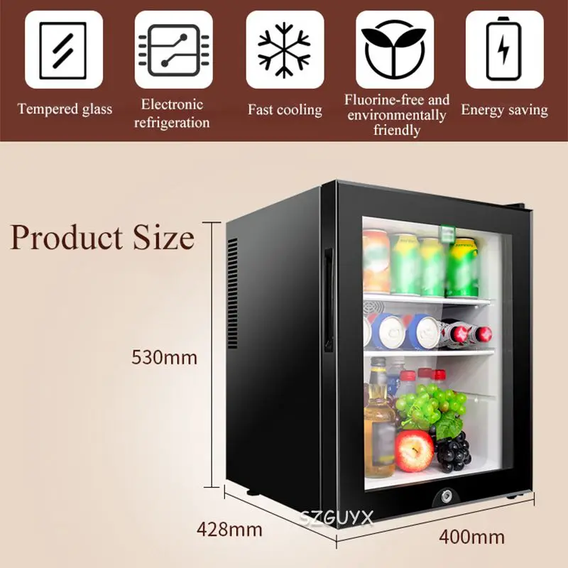 40L small refrigerator Single door Mask tea preservation cabinet Freezer with transparent glass doors enlarge
