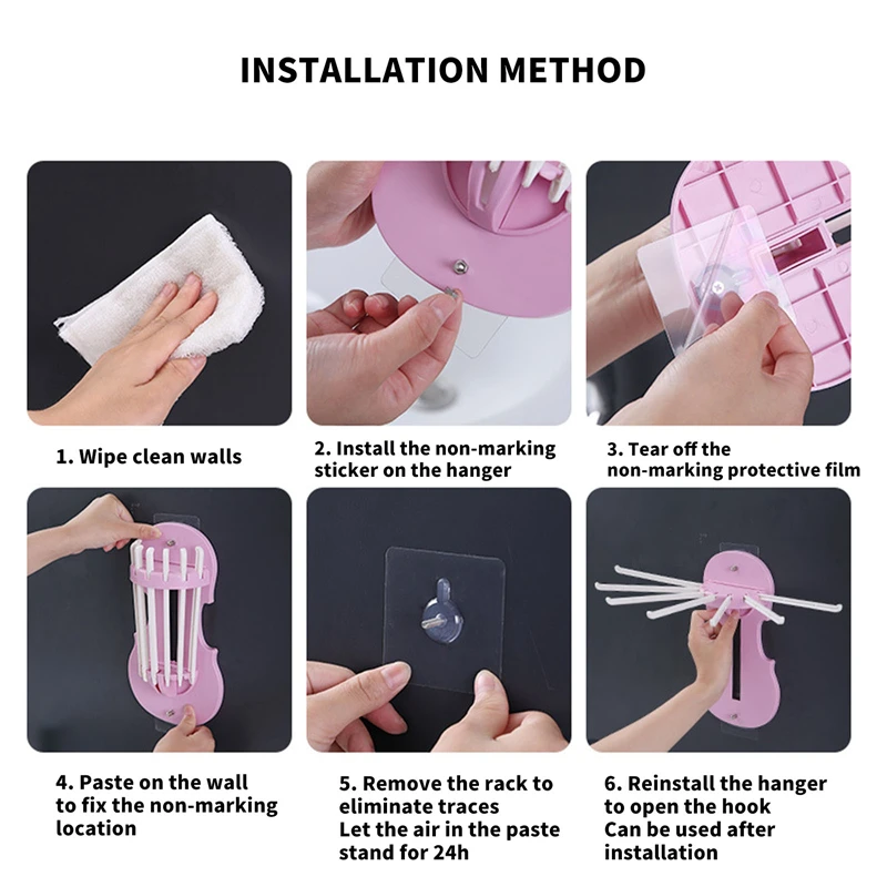 

7-in-1 Pull-out Hanging Hook Rack Retractable Punch-free Home Storage Hooks Towel Shelf Kitchen Bathroom Strong Hooks Hanger