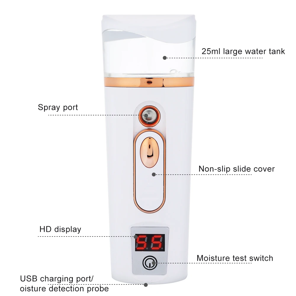 3 в 1 мини тестер для кожи нано отпариватель лица увлажнитель ручной увлажняющий