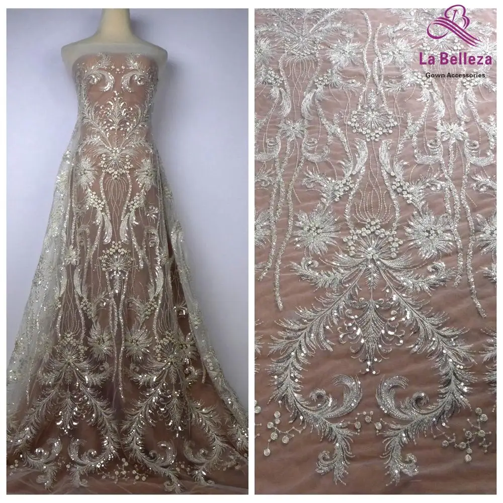 Новое поступление сверкающие блестки на сетке кружевная ткань для вечернего