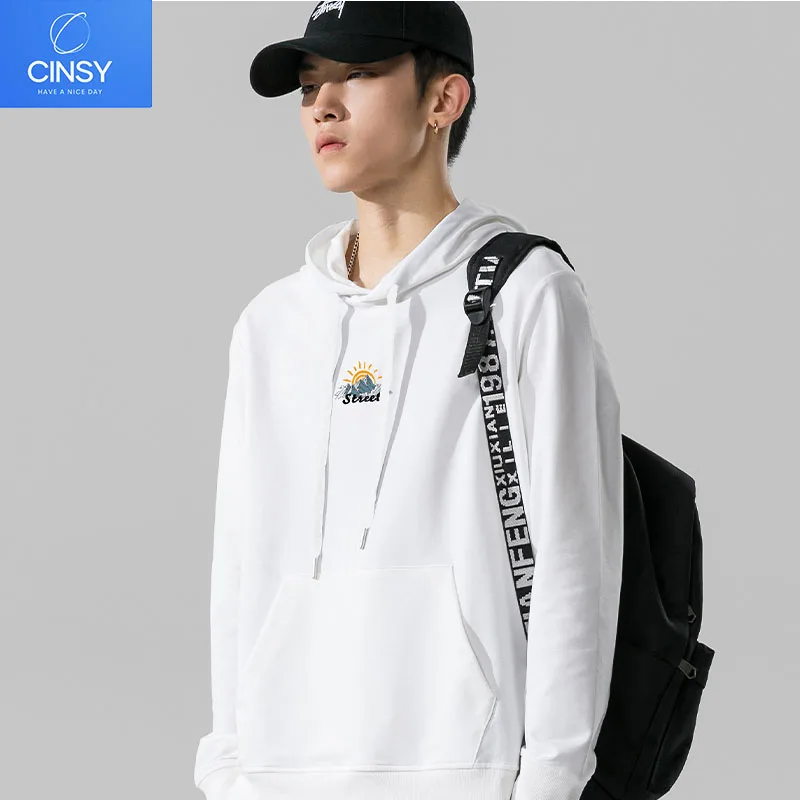 

CINSY Mens Hoodies Men 2022 Men's Sweatershirt Olympics Hip Hop Japanese Streetwear Mountain Print Hoodie For Men