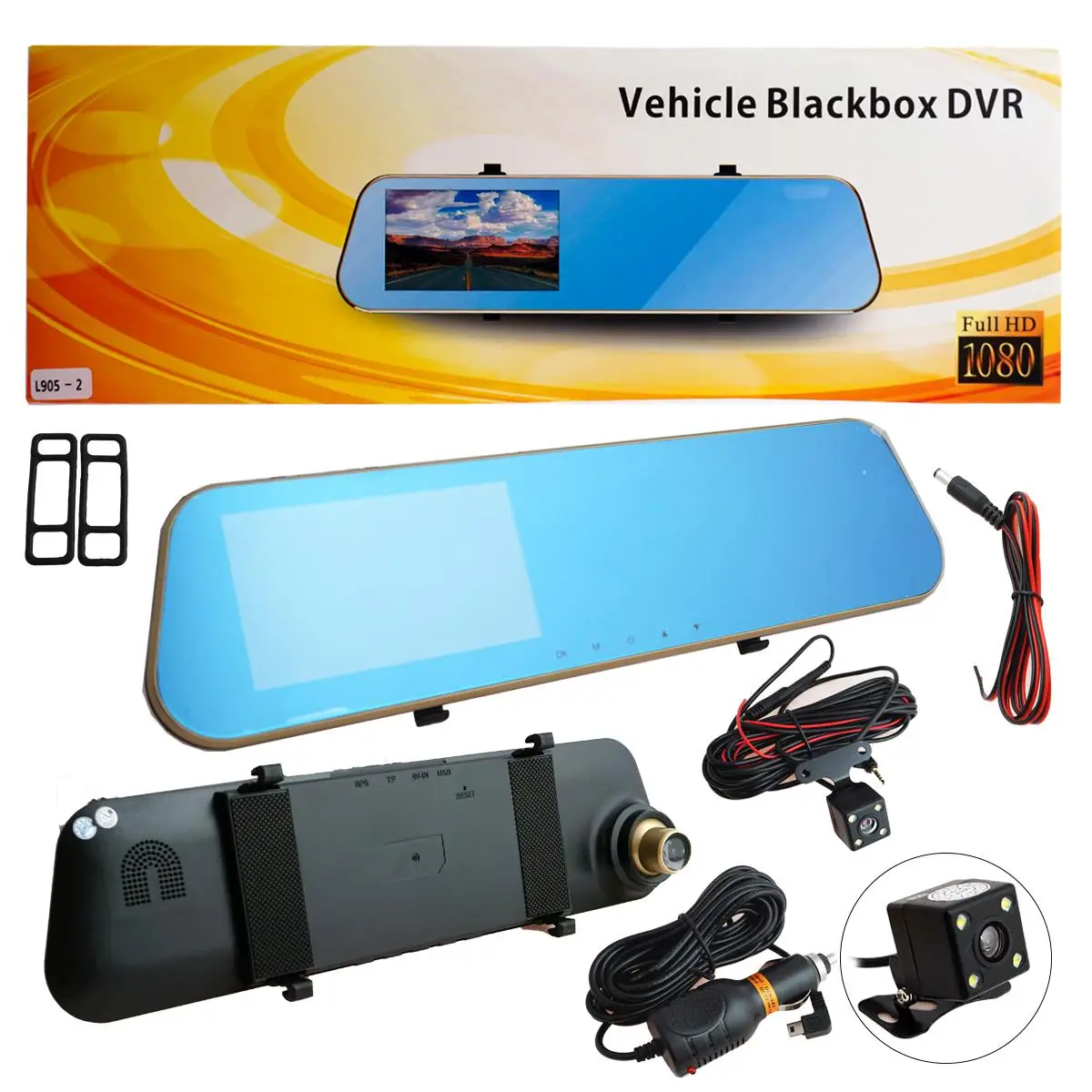 Автомобильный видеорегистратор зеркало Vehicle Blackbox DVR с сенсорным экраном HD 1080
