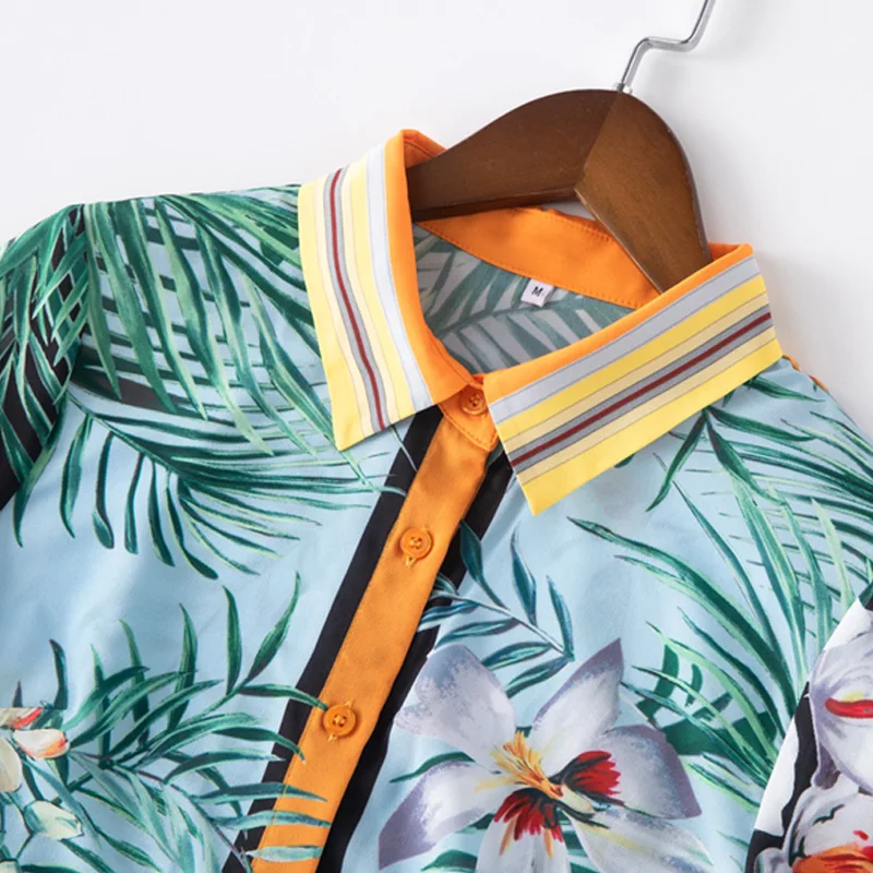 2020 Женская модная подиумная блуза винтажные женские рубашки с цветочным принтом