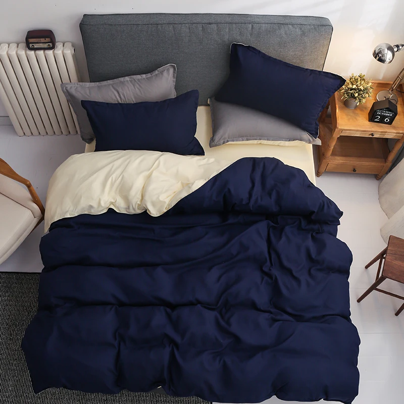 

Soild Color Bedding Set Bed Linen Modern 220x240 Duvet Cover Sets Single Double Queen King Size Bedclothes Adult Quilt Covers