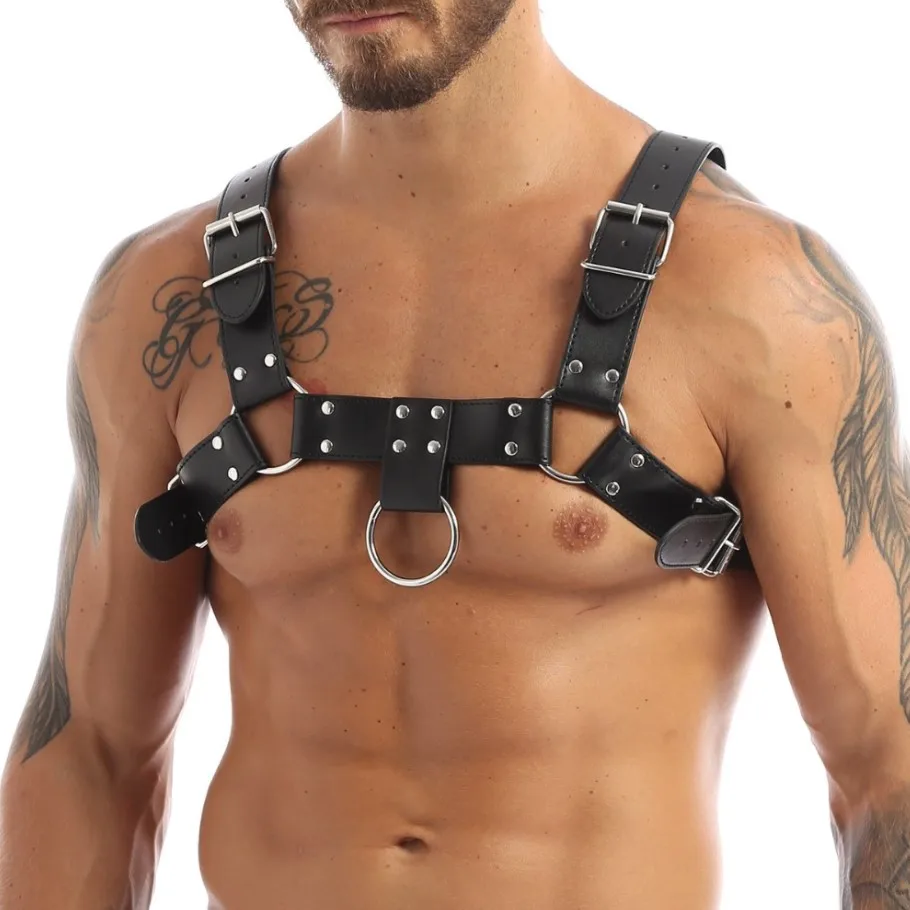 Sexy Harness For Men Leather Lingerie Body Straps Belt Fetish Erotic Chest Bondage Gay Cage Rave Clothing Bdsm Garter Sword Belt