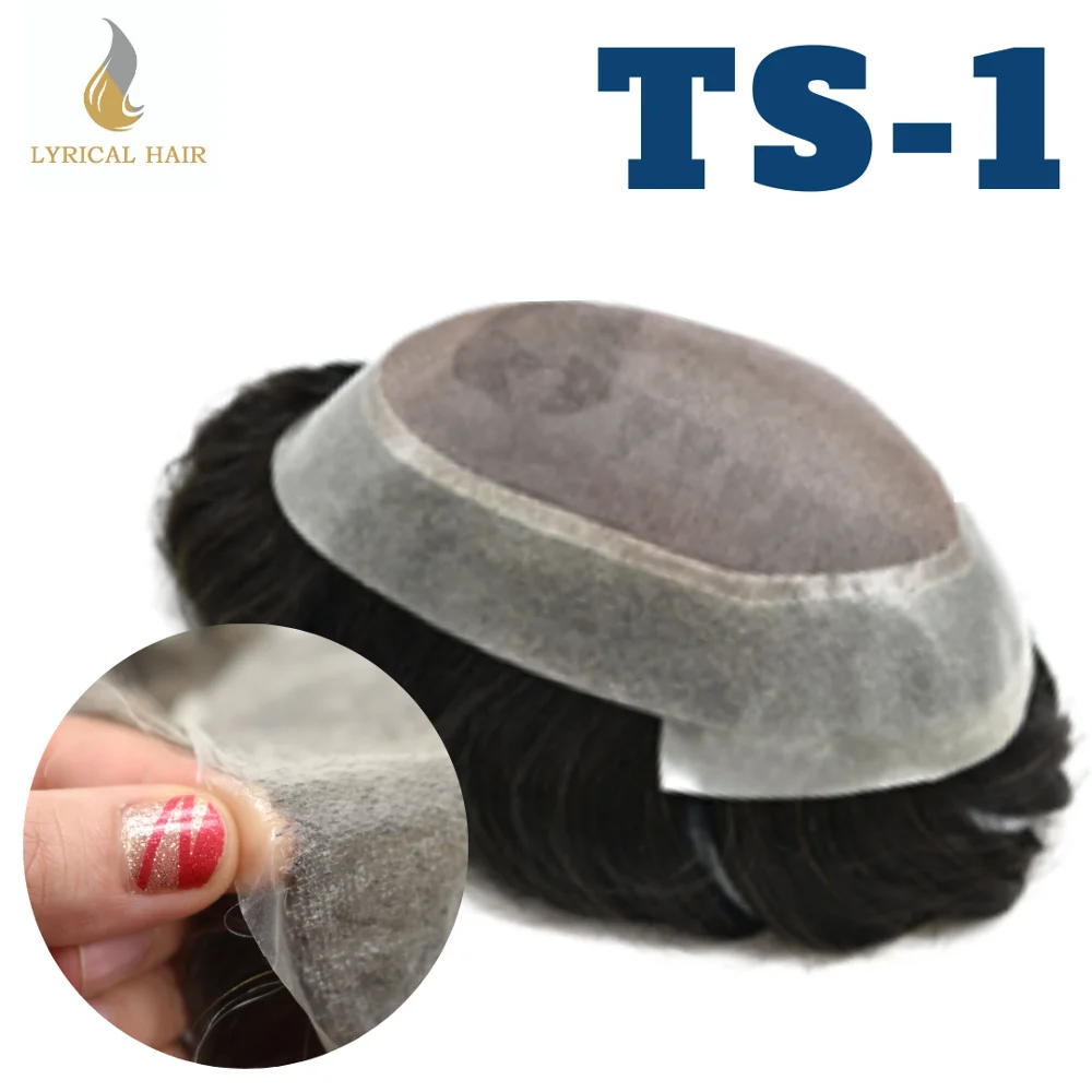 Мужская одноволоконная система для замены черных волос TOUPEE Fine Mono зажим парика Clear