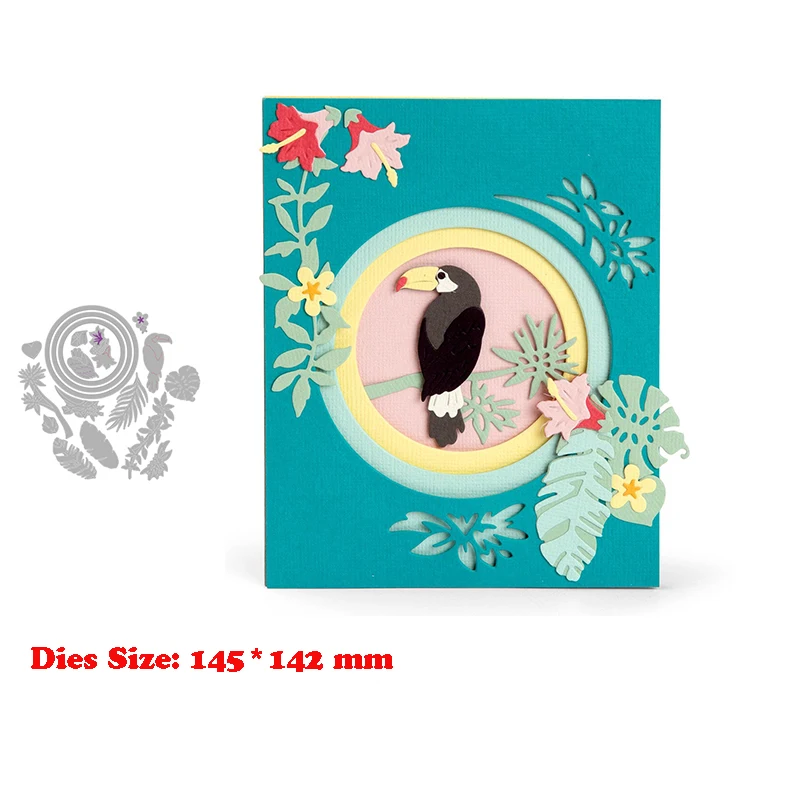 Металлические Вырубные штампы трафареты в рамке для создания тропических