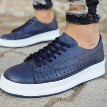 Chekich Mens Shoes Navy Blue Color Faux Leather Laces Summer 2021 Casual Vulcanized Sneakers Breathable Odorless Orthopedic Hot Sale New Brand Air Flat Wedding Walking Suits Comfortable Oxford Flexible CH043 V3