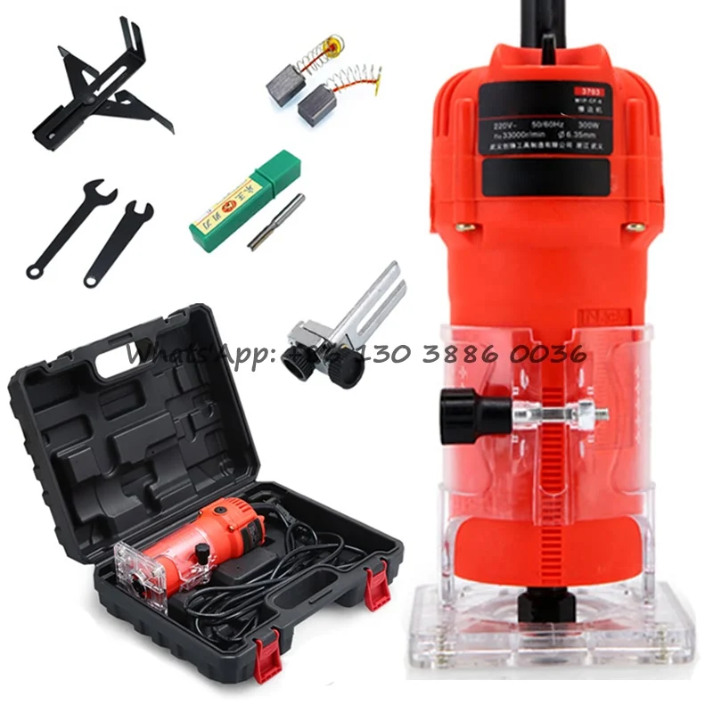 Low Price Wood Router Tool Combo Kit China Hot Sale Mini Portable Woodworking Hand Electric Wood Trimmer with Milling Cutter