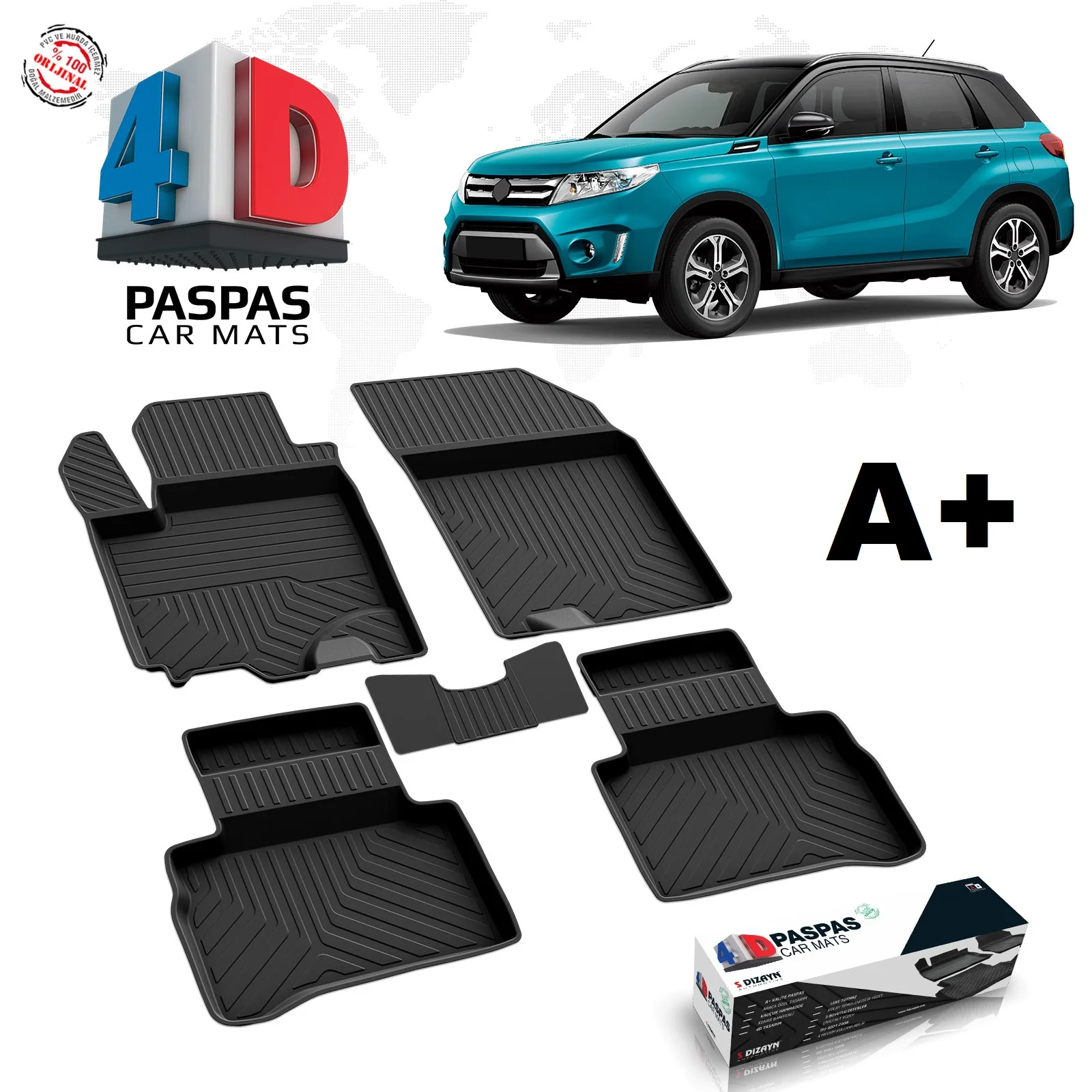 

FOR SUZUKİ VİTARA MODEL 4D POOL MAT RUBBER BLACK COLOR 5 PIECE UNDERWEAR OUTDOOR ACCESSORIES 2015 2016 2017 2018 2019 2020 2021 MODEL
