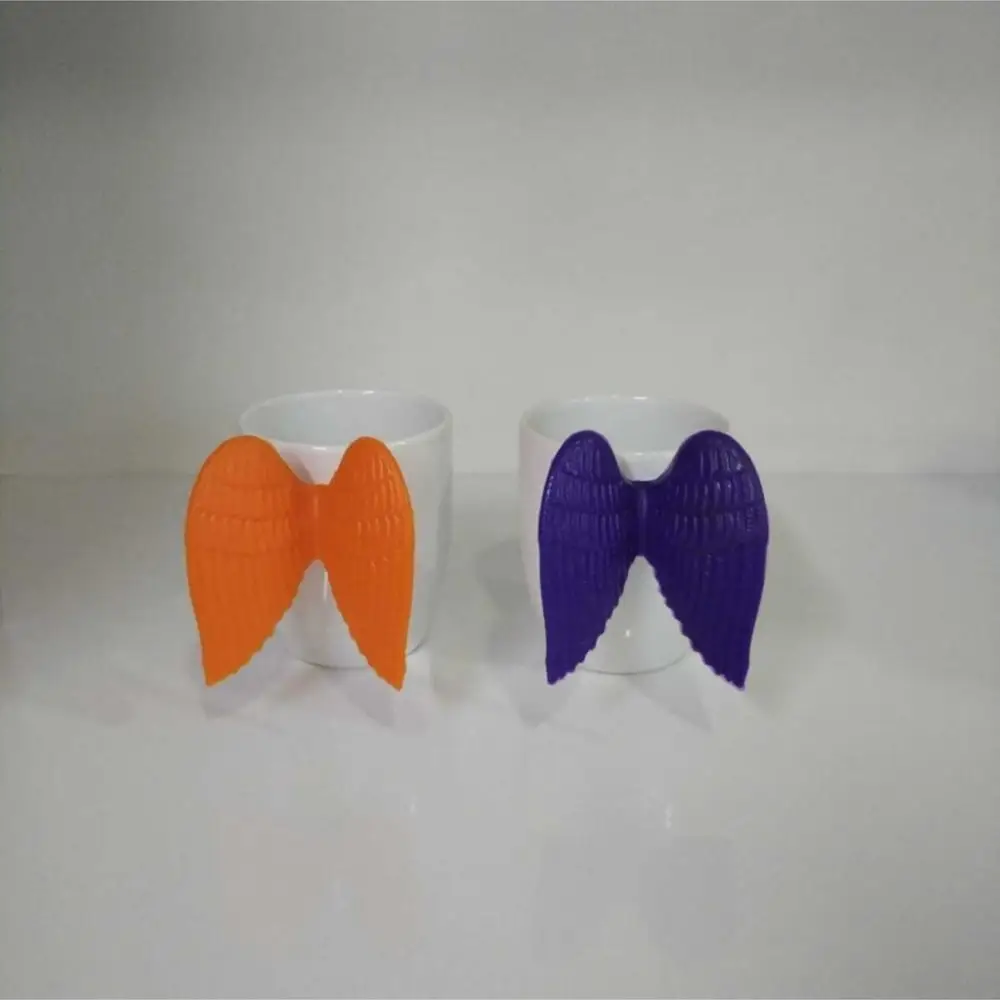 

Angel Wing figured 2-piece Coffee Cup Turkish coffee espresso handmade porcelain ceramic silicon white creative mugs kitchen