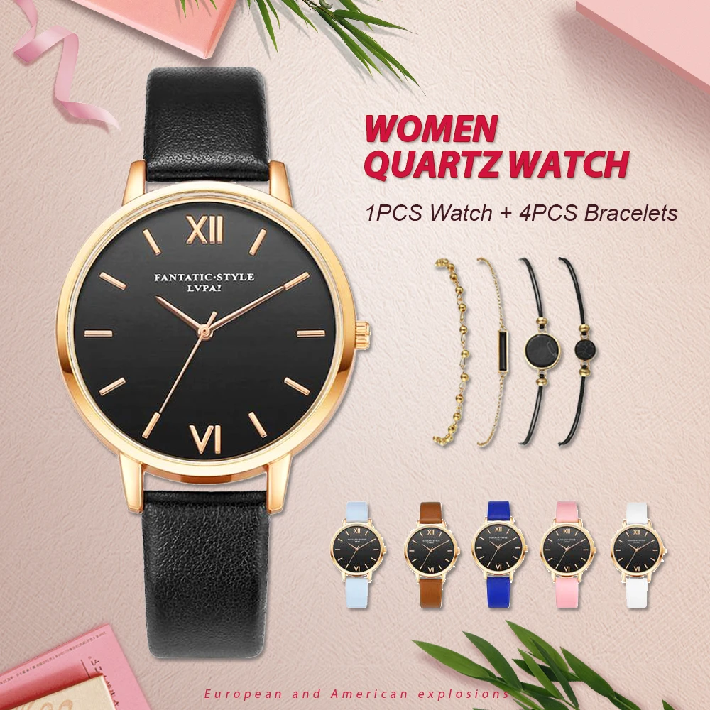 5 шт., женские часы и браслеты, набор, Montre Femme, модное платье, часы, женские Аналоговые кварцевые наручные часы, Reloj Mujer, Часы серьги