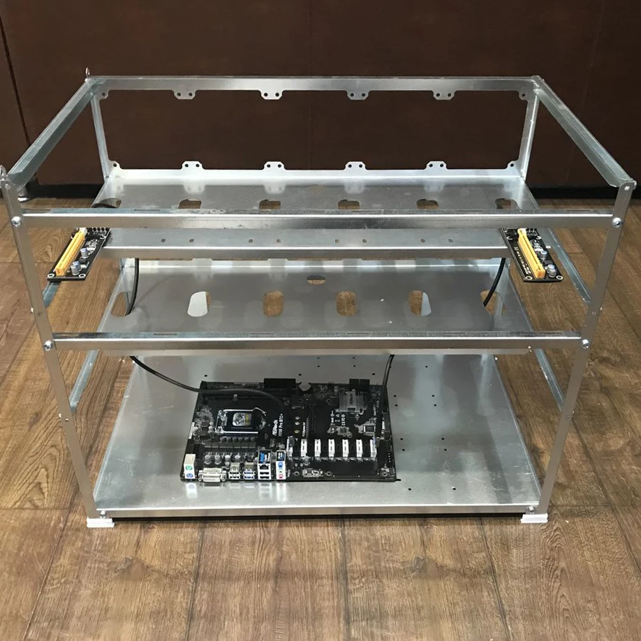 Каркас для майнинга 12 GPU карт (в 2 ряд) корпус стойка майнинг 3d рендер ферма BTC Ethereum