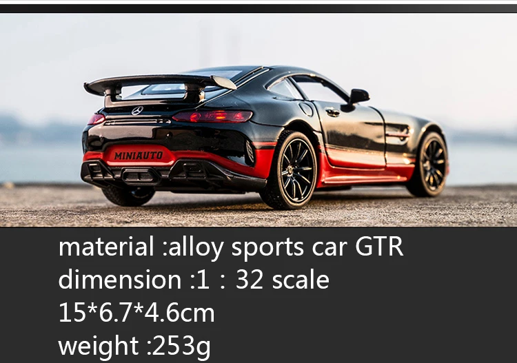 KIDAMI 1:32 Ben AMG GT Diecast Car Model High Simulation Pull Back Sound and Light Model Toy Car For Children's Birthday Gifts