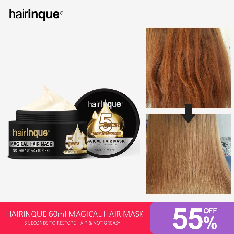 Волшебная маска для лечения волос HAIRINQUE, 50 мл, увлажняющая питательная восстанавливающая восстановление волос за 5 секунд, восстанавливающая мягкая маска для ухода за волосами