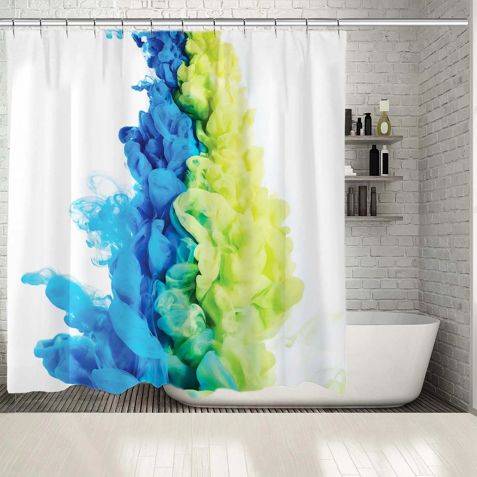 Занавески для душа чернила в закручивающейся воде краски облака креативные
