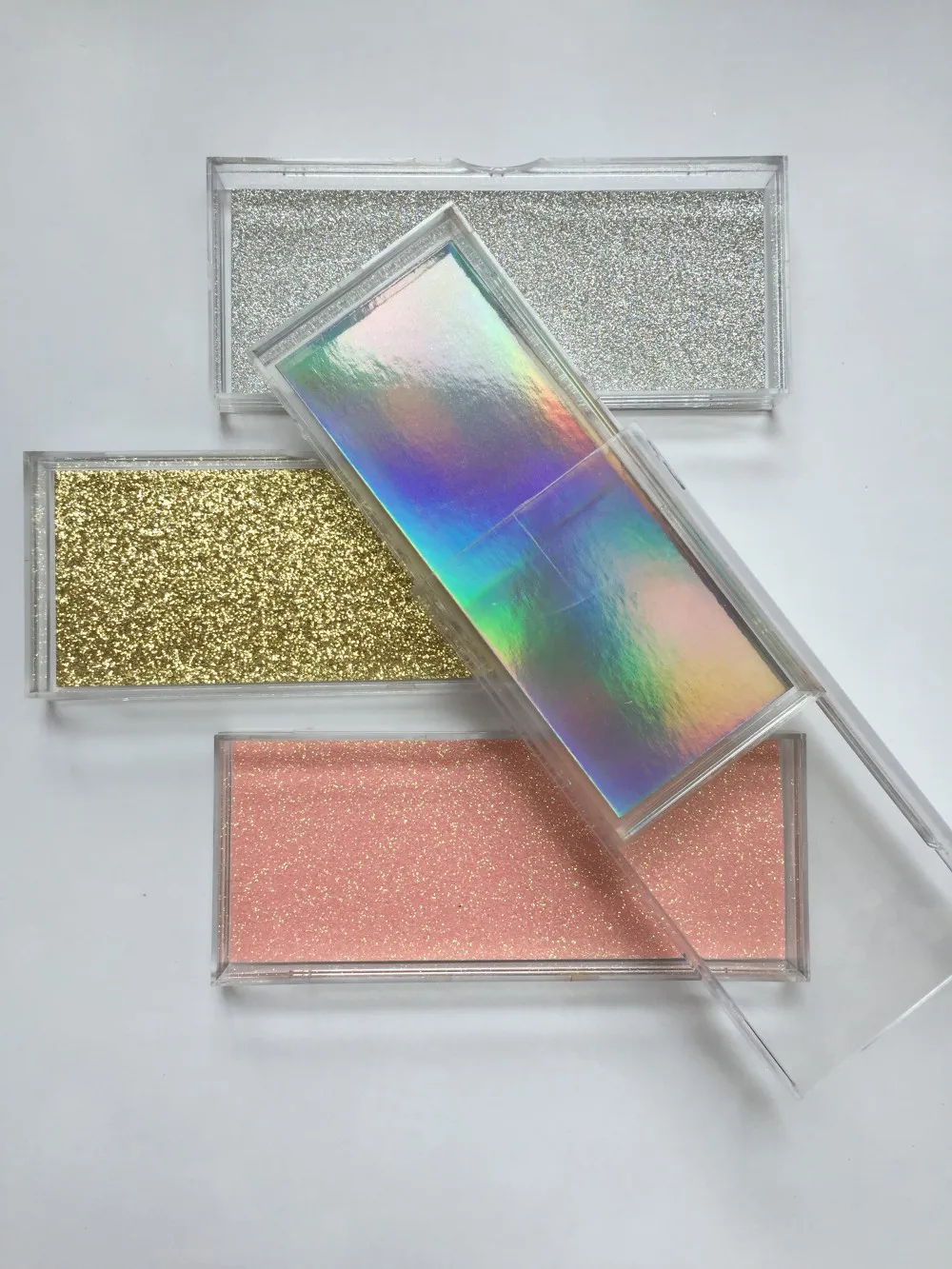 Оптовая продажа Мерцающая квадратная коробка для чехла накладных ресниц из