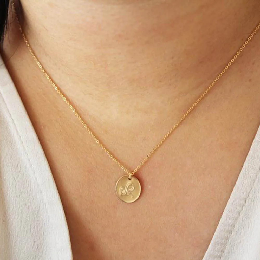 Gold Zodiac Necklace Sign Constellation Bridesmaid 15mm MT6956 10Pcs/Lot | Украшения и аксессуары