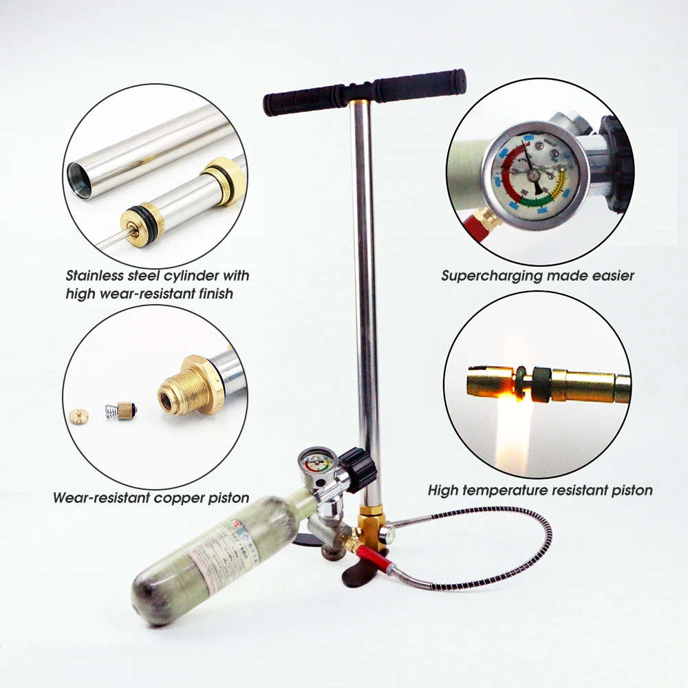 Water Cooling 300bar 30mpa 4500PSI Stainless Steel Hand High Pressure Pcp Pump | Спорт и развлечения