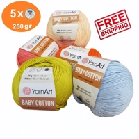 yarnart baby cotton yarn %50 cotton 5x50gr 165mt hand knitting crochet amigurumi blouse shawl baby blanket home accessories soft