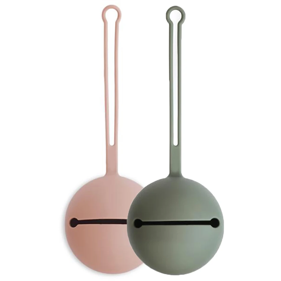 

Baby Silicone Pacifier Holder Box Ball Smile Round Container Chain Box Bag Accessory Infant Dummy