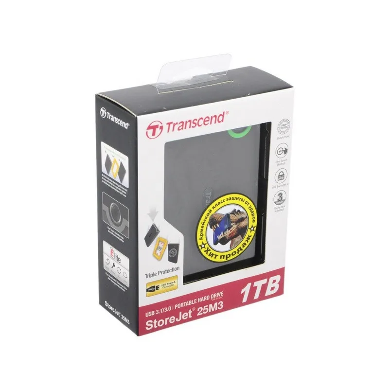 Портативный HDD Transcend StoreJet 25M3 Iron 1Tb 2.5 USB 3.0 TS1TSJ25M3S 250264 |