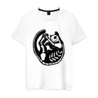 Мужская футболка хлопок Черный кот скелет