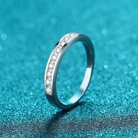 trendy 925 sterling silver 0 27ct d color vvs moissanite half etinity ring for women fine jewelry moissanite engagement rings