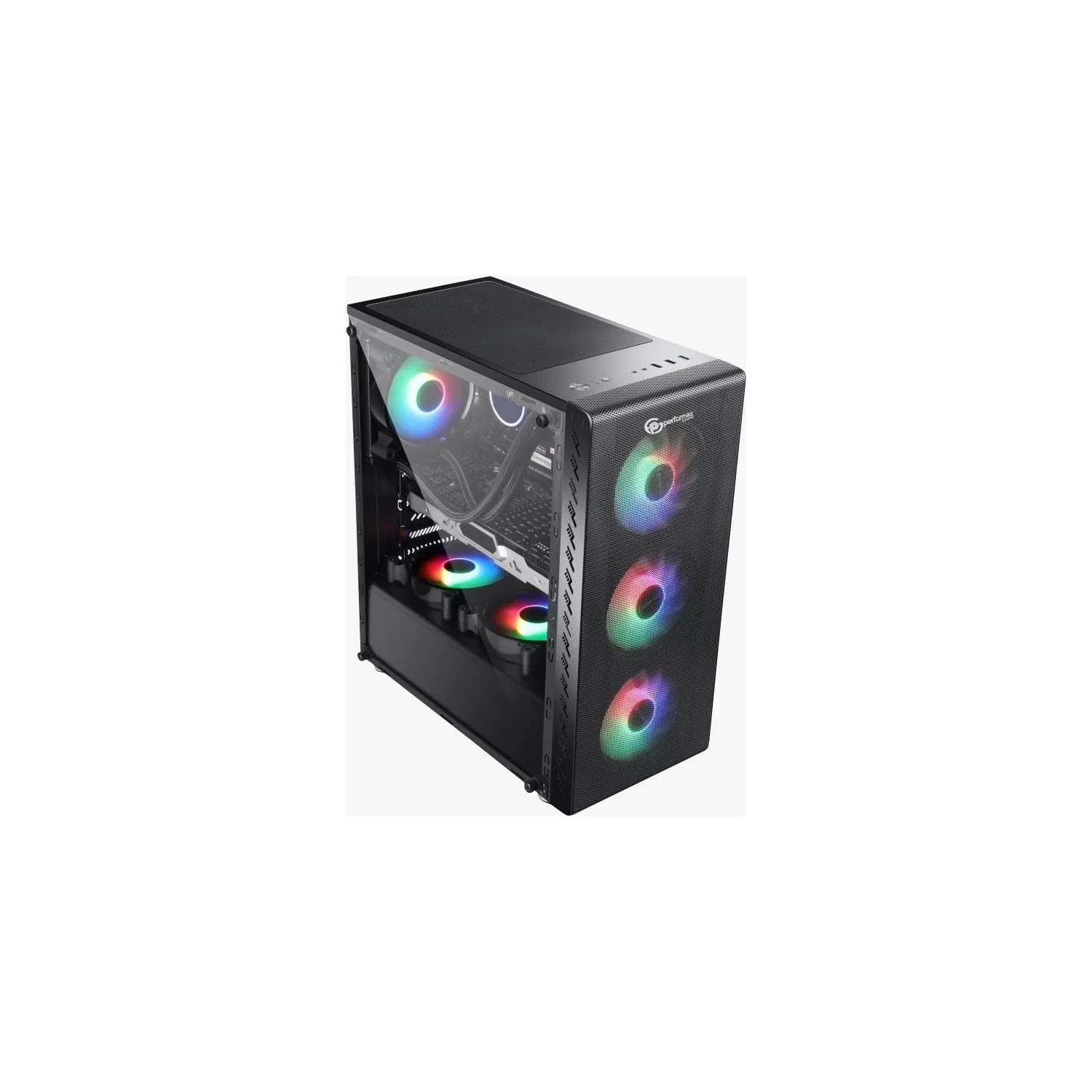 Performax Xenom 4 Fan Computer Case Led Glass and Windowed PC Case 4x Rainbow Fan Atx Case Mega Computer Set images - 6