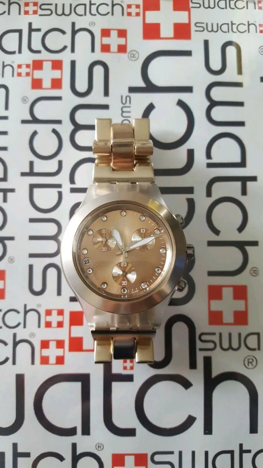 Женские золотые часы Swatch швейцарские высококачественные оригинальные