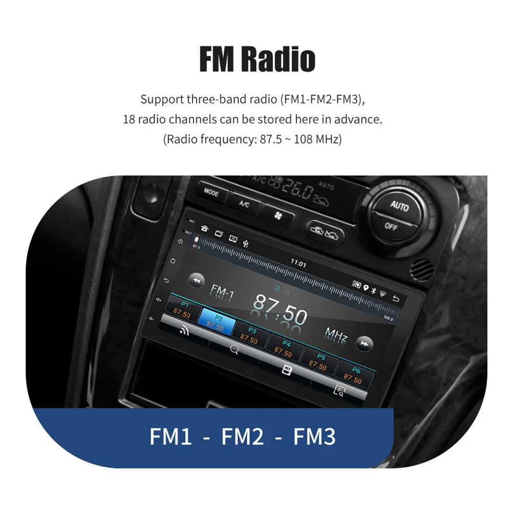 $73.29 ESSGOO 7 inch Car Radio 2 Din Android 11 Autoradio GPS WiFi Bluetooth Stereo FM Radio Mirrorlink Universal Car Multimedia Player