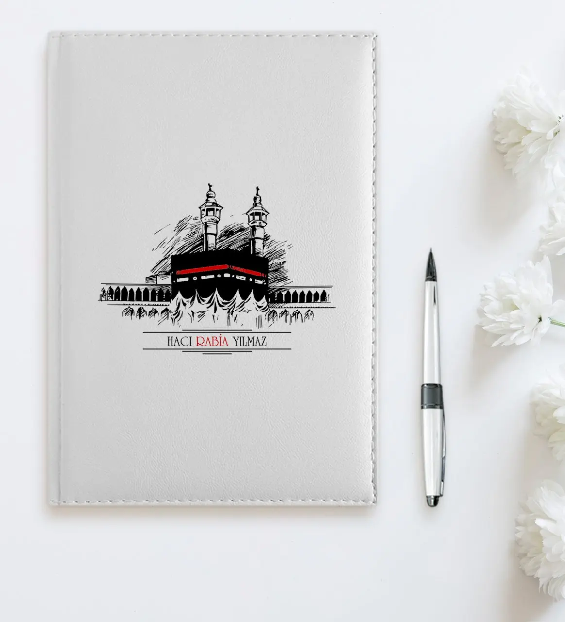 

Personalized Hajj Umrah 2020 White Leather Organizer-5