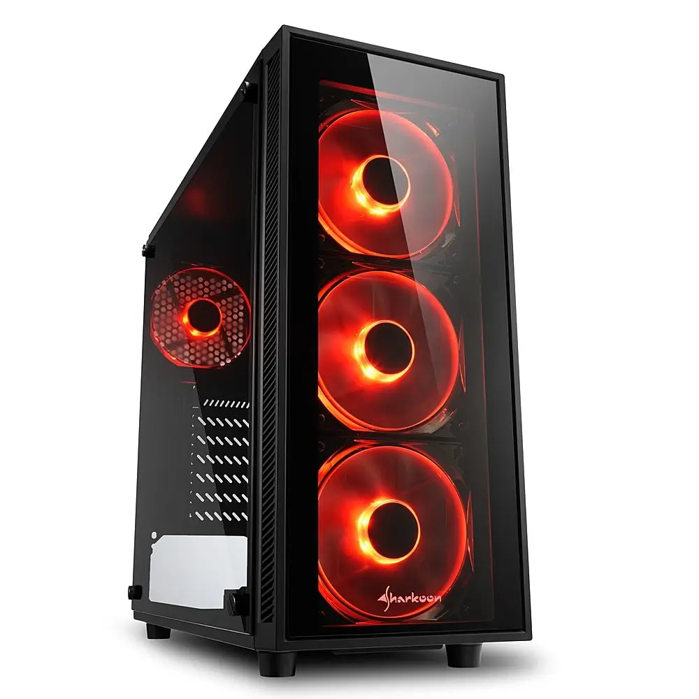 Корпус игровой для компьютера Sharkoon TG4 ATX Midi Tower 4x 120mm fan led RGB 2x USB 3.0 Audio без БП сталь