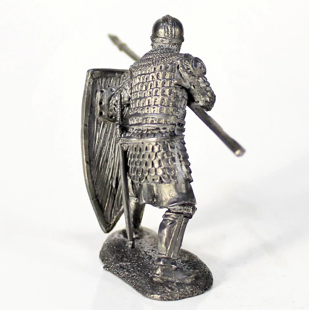 Русский тяжеловооруженный пехотинец 13 век - оловянный солдатик фигурка 54 мм P98d |