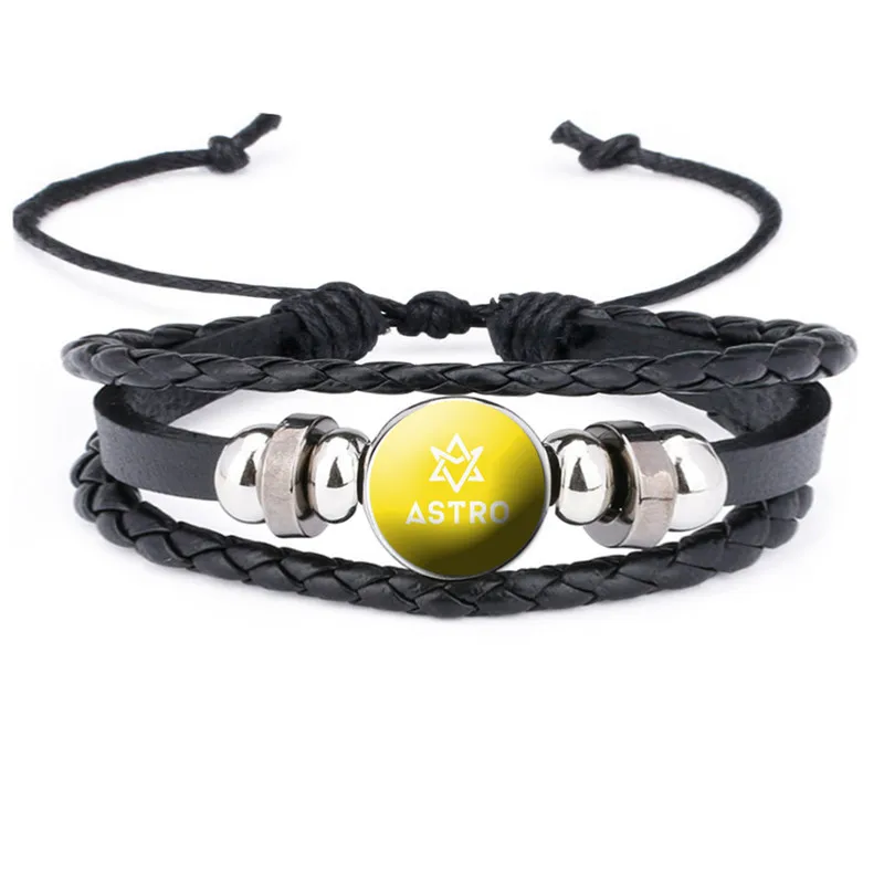 

KPOP 1PCS VICTON ATEEZ NCT IKON DAY6 EXO Handmade Woven Leather Cord Bracelet Gifts Fans Collection