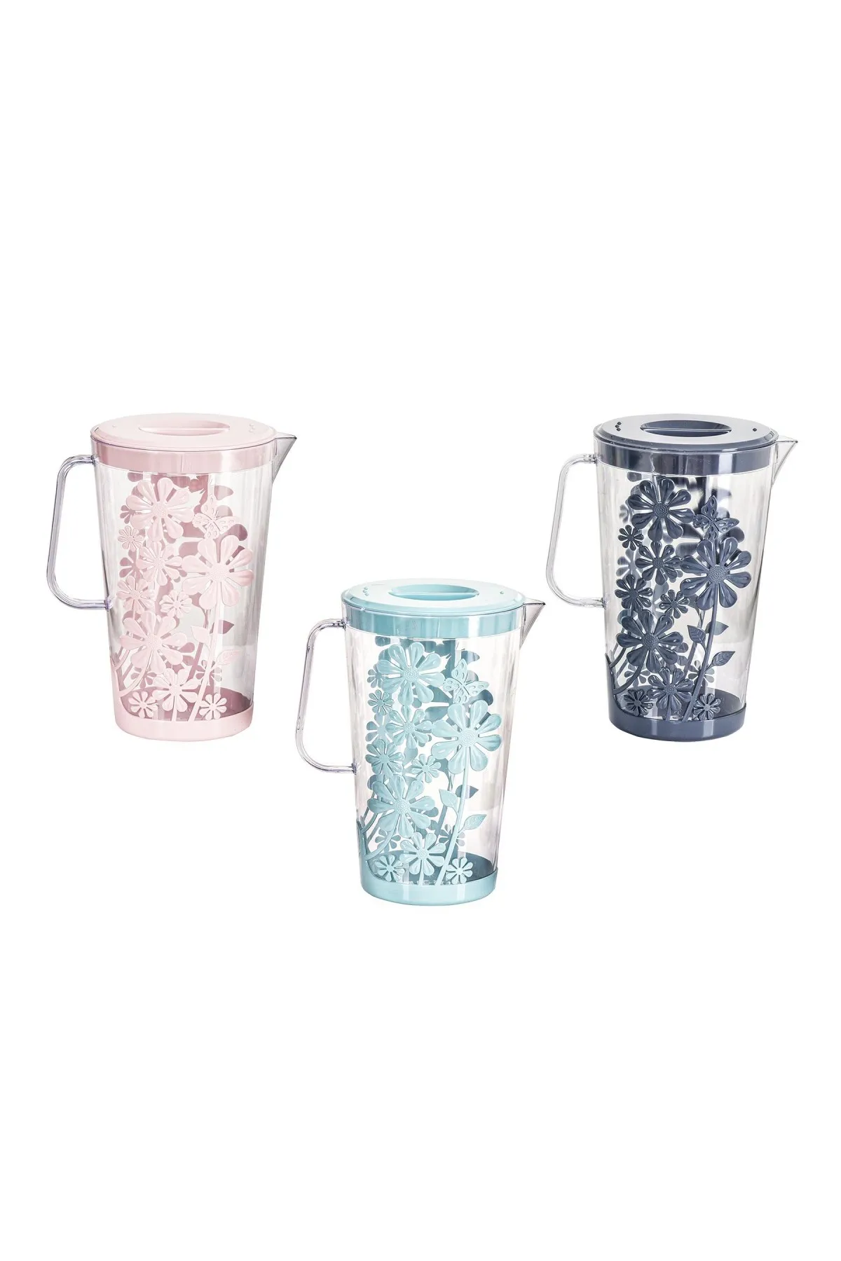 

2.5L glasses cold water bottle kitchen kettle jar heat resistant patterned water jug coffee tea pot transparent jug pitcher