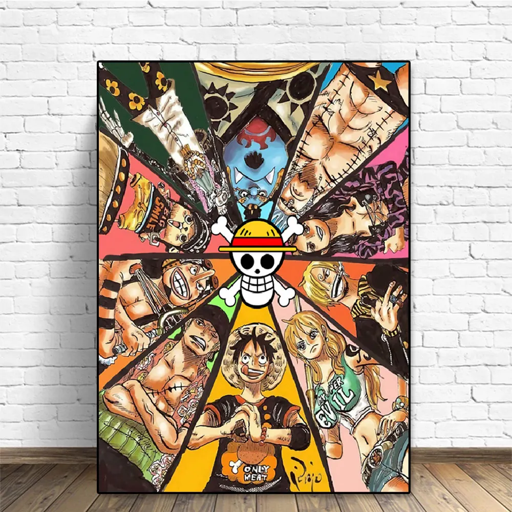 

Japanese Anime One Piece Character Series Canvas Painting Wall Art Luffy Nami Chopper Posters and Prints Living Room Home Decor