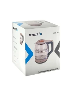Чайник электрический AMPIX AMP-1905 стеклянный 1 8 л дисковый нагревательный элемент |